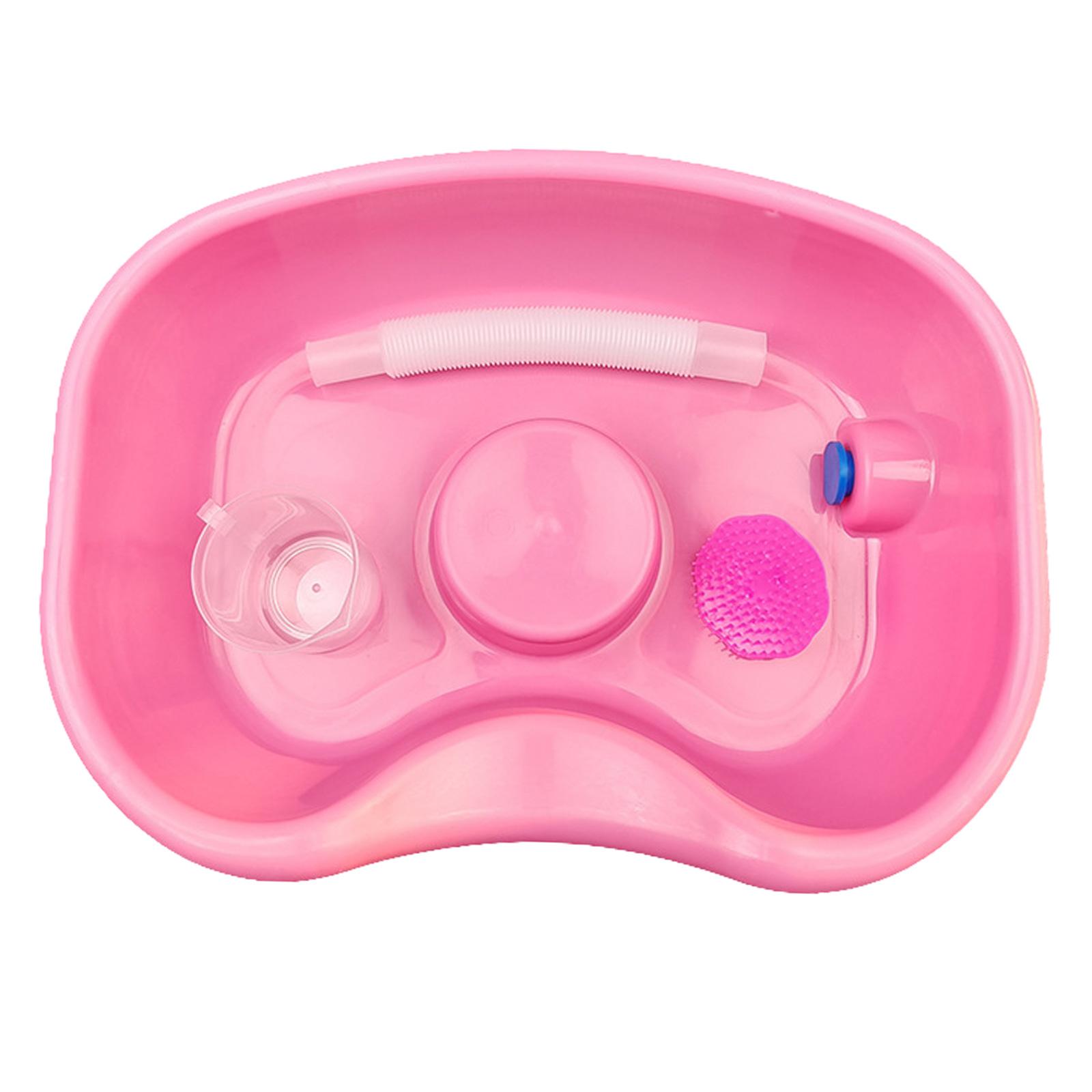 Magideal - Bandeja Para Lavar El Cabello, Lavabo Para Enjuague, Lavabo Para Champú Junto A La Cama, Cuenco Para Champú Para Salón, Mesita De Noche Para El Hogar, Rosa