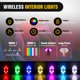 thumbnail image 3 of Luces LED Nilight 4 unidades inalámbricas RGB de 7 colores, 3 of 8