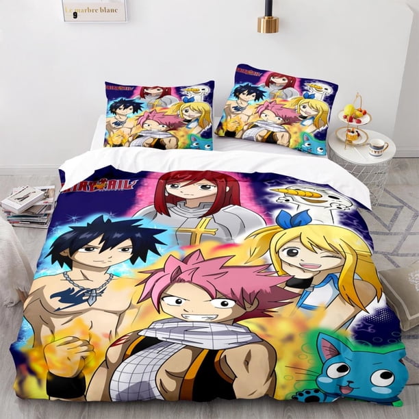 New Fairy Tail Bedding Set Japanese Anime Boys Girls Gift Bedroom Decor Single Twin Full Queen Size Home Textiles Dropshipping