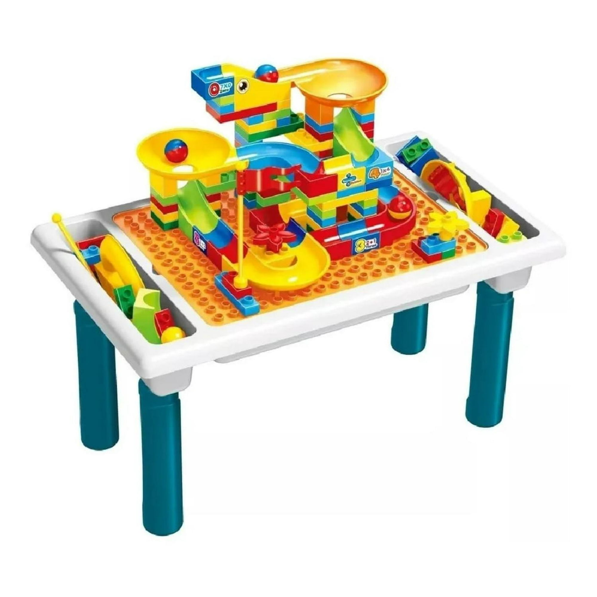 Genérico - Mesa De Juego Didactiva 114 Bloques De Construccion Amarillo