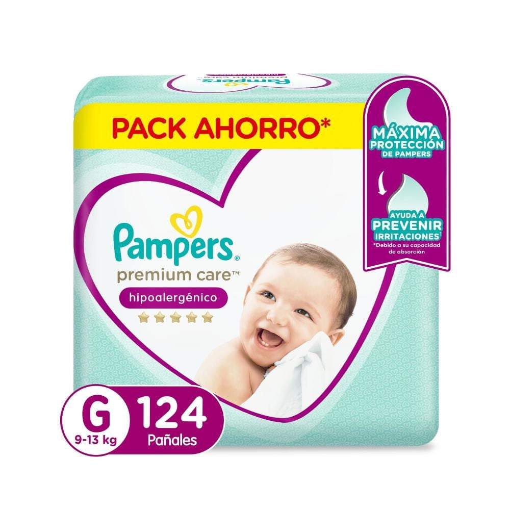 Pañales Desechables Pampers Premium Care Hipoalergénico Talla G