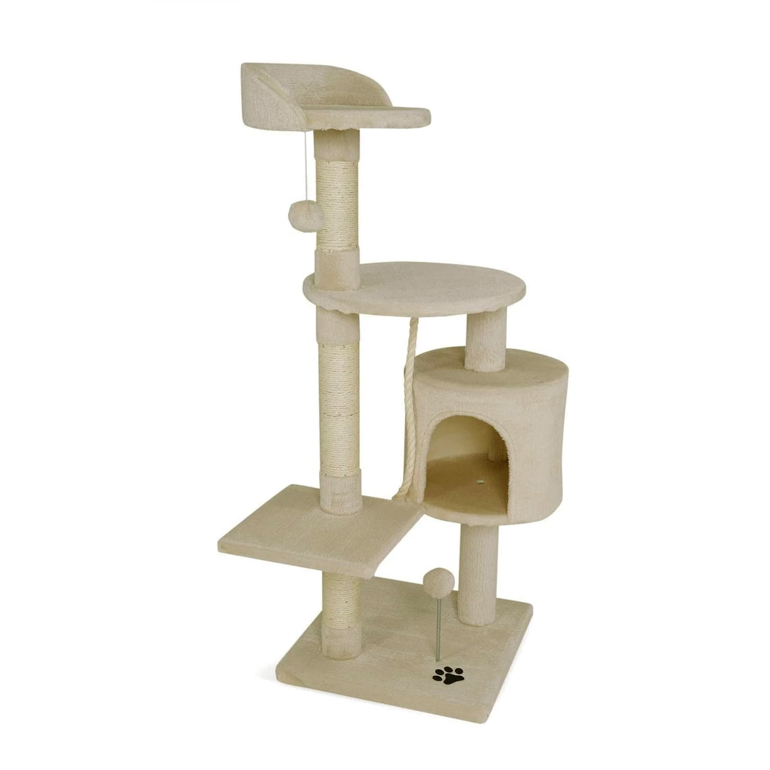Rascador Para Gatos Con Una Casita (Felix) Beige | Lider