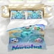thumbnail image 5 of No Del Todo Narval Conjunto de sábanas temático, trío de piezas, cómodo y amigable con la piel, diseño único, regalo de decoración para el hogar para familiares, amigos y fans,135cm *200cm, 5 of 6