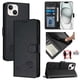 thumbnail image 5 of Funda tipo cartera FOXDOCK para iPhone 13 con soporte, ranuras, RFID, diseño de gato, 5 of 5