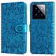 thumbnail image 1 of Funda tipo cartera FOXDOCK para Xiaomi 14 Pro , diseño girasol en relieve, cuero PU, cierre magnético, soporte y tarjetero, 1 of 5