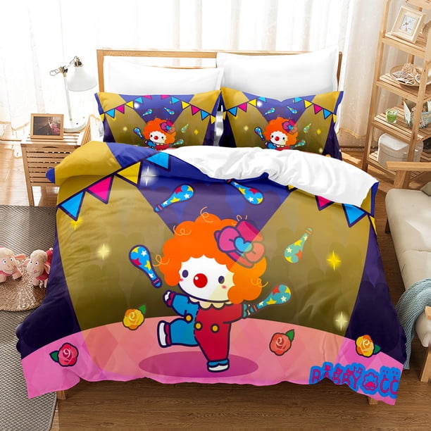 Happy Family Quilt Set RABBYCC Circus Carnival Bedding Set Double King Bed Set Children's Bedroom Down Coat Set Bed Sheets
