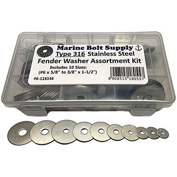 Kit de Arandelas de Brida Marine Bolt Supply 316 Acero Inoxidable