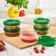 thumbnail image 3 of PLASTICPRO Set de 6 Recipientes de Almacenamiento de Alimentos con Tapa de Rosca Verde - 237 ml Reutilizables para Preparación de Comidas - Aptos para Congelador y Microondas - Plástico Verde, 3 of 8