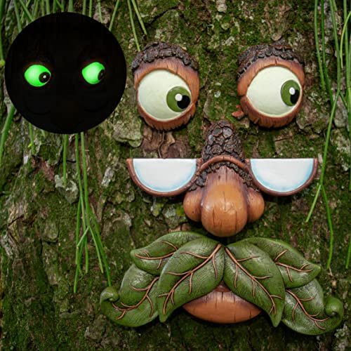 Decoración de caras para árbol para exterior Tree Poetry con ojo de 7.6 x 6 cm, nariz de 15.7 x 10.2