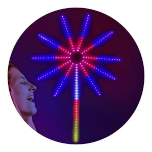 Fliperex - Kit Luces Fuegos Artificiales Rgb Decoracion Navidad Led Negro