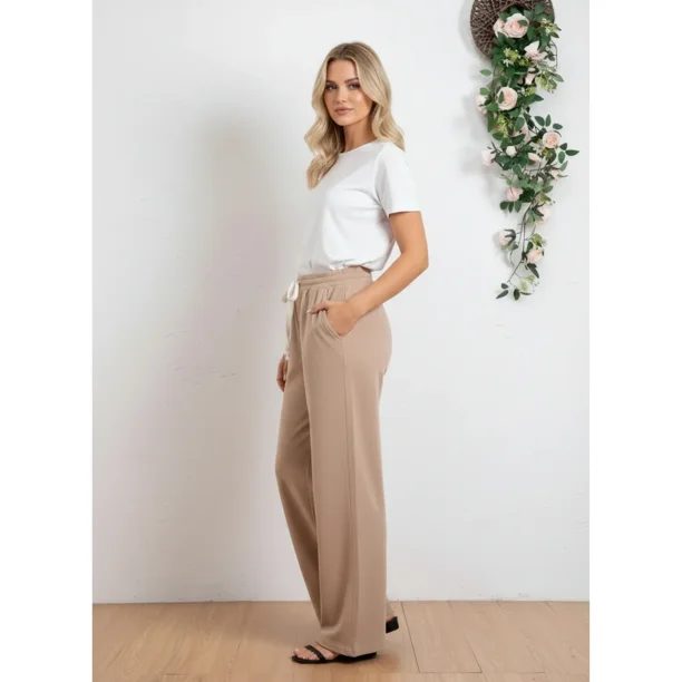 Pantalón Mujer Recto Casual Primavera Verano Algodón Tiro Alto 318