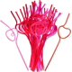 thumbnail image 3 of 40 piezas pajas de plástico de San Valentín en forma de corazón pajas de beber pajas decorativas del corazón para el día de San Valentín suministros de boda, rojo y rosa, 3 of 3