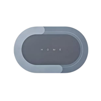 Genérico - Alfombra Baño Cocina Antideslizante De Secado Rápido Circular Azul