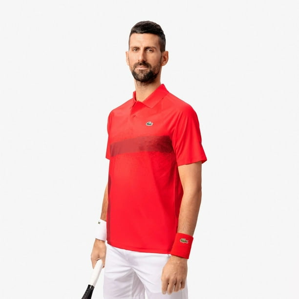 Polera Lacoste Polo Novak Djokovic Ultra Dry Roja Tenis