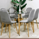 thumbnail image 2 of Comedor mesa de vidrio 120x80 + 6 Sillas Spoon terciopelo gris, 2 of 8