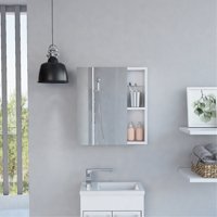 Tuhome - Botiquin Manchester 1 Puerta Con Espejo Blanco