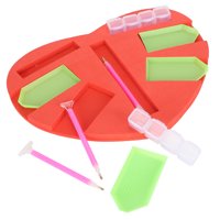 Kit De 10 Herramientas Para Pintar Con Diamantes Bandeja Con Forma De Corazón Estante De Almacenamiento Bolígrafo Suministros De Bricolaje