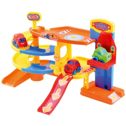 Jolly Kid - Set De Estacionamiento Vehículos 20 Piezas Y 2 Autos - Ps