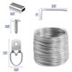 thumbnail image 3 of Kit colgador de cuadros Mr. Pen, cable de acero inoxidable trenzado de 30 m, 3 of 8