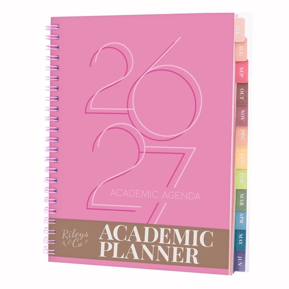 Planificador Rileys & Co 20 cm Rosa 2026‑2027 Académico