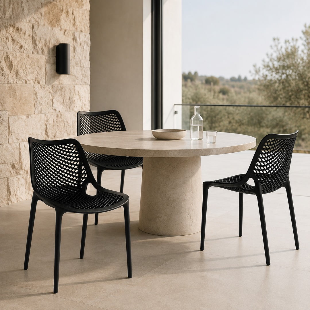 Space Home - Silla Urban Noir Para Restaurant O Terraza, Duradera, Moderna Y Apta Para Interior Y Exterior