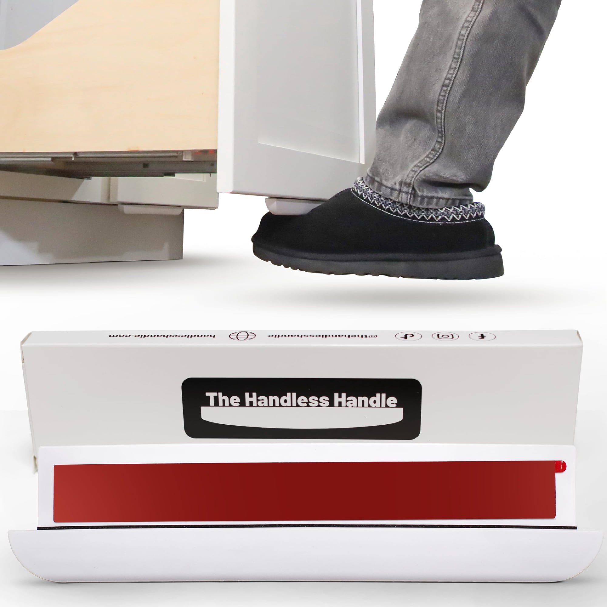 The Handless Handle Llc - Tirador De Pie Para Cajón De Basura Con Manos Libres, Mango Sin Manijas