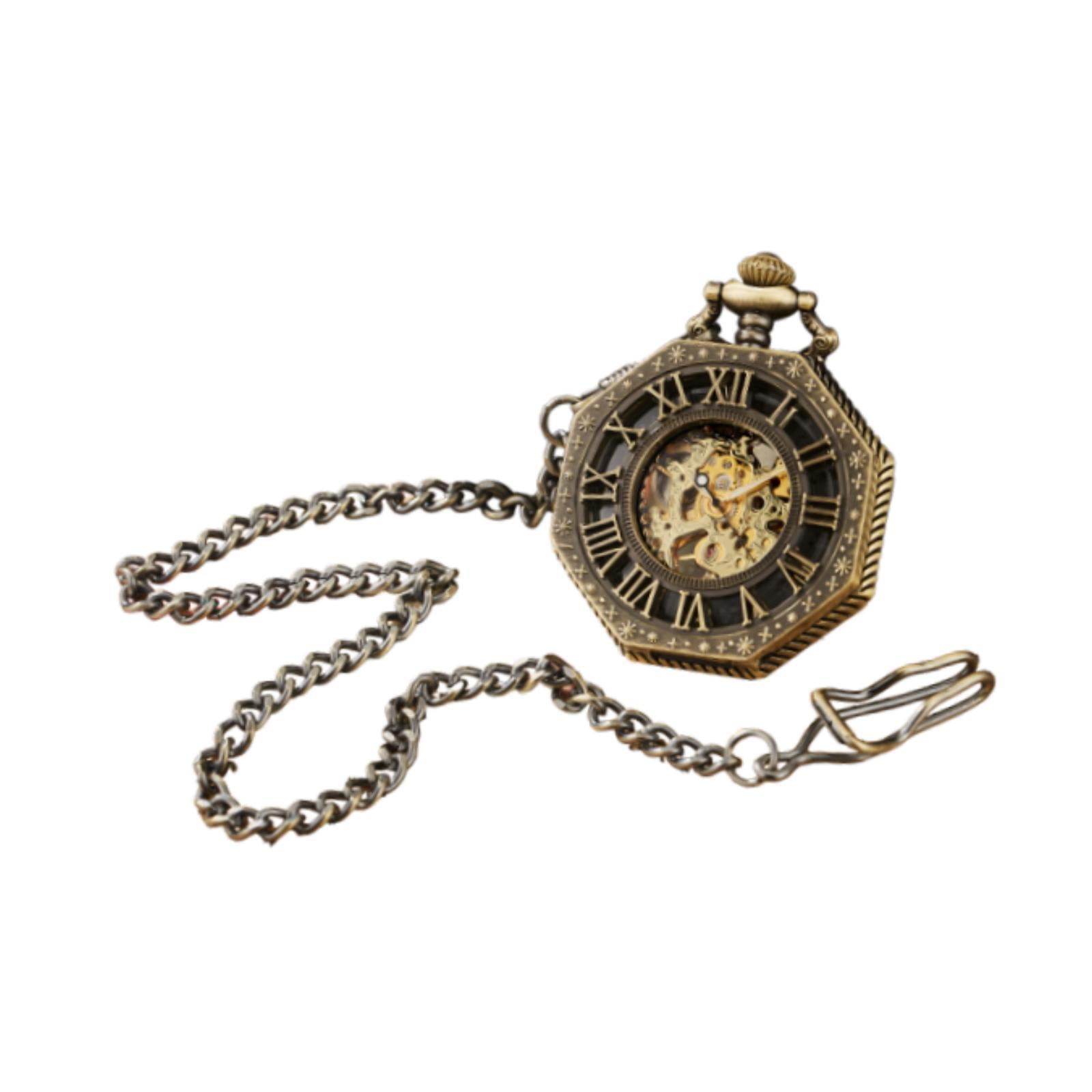 Ioensy - Reloj De Bolsillo Vintage Con Escalas De Números Romanos, Regalo Para El Día Del Padre, Día De Los Niños, Marrón