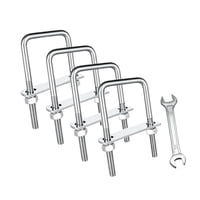 Magideal - 4 Pernos En U Cuadrados M8 Con Tuercas Y Placas. Kit Versátil De Pernos En U De Acero Inoxidable De 2 Pulgadas De Ancho. Herrajes Para Remolque De