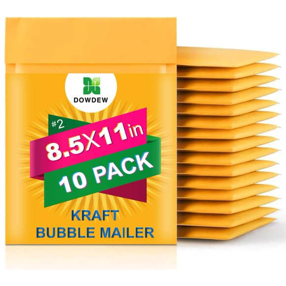 Sobres de burbujas Kraft DowDew paquete de 10 (21,6 cm x 28 cm)