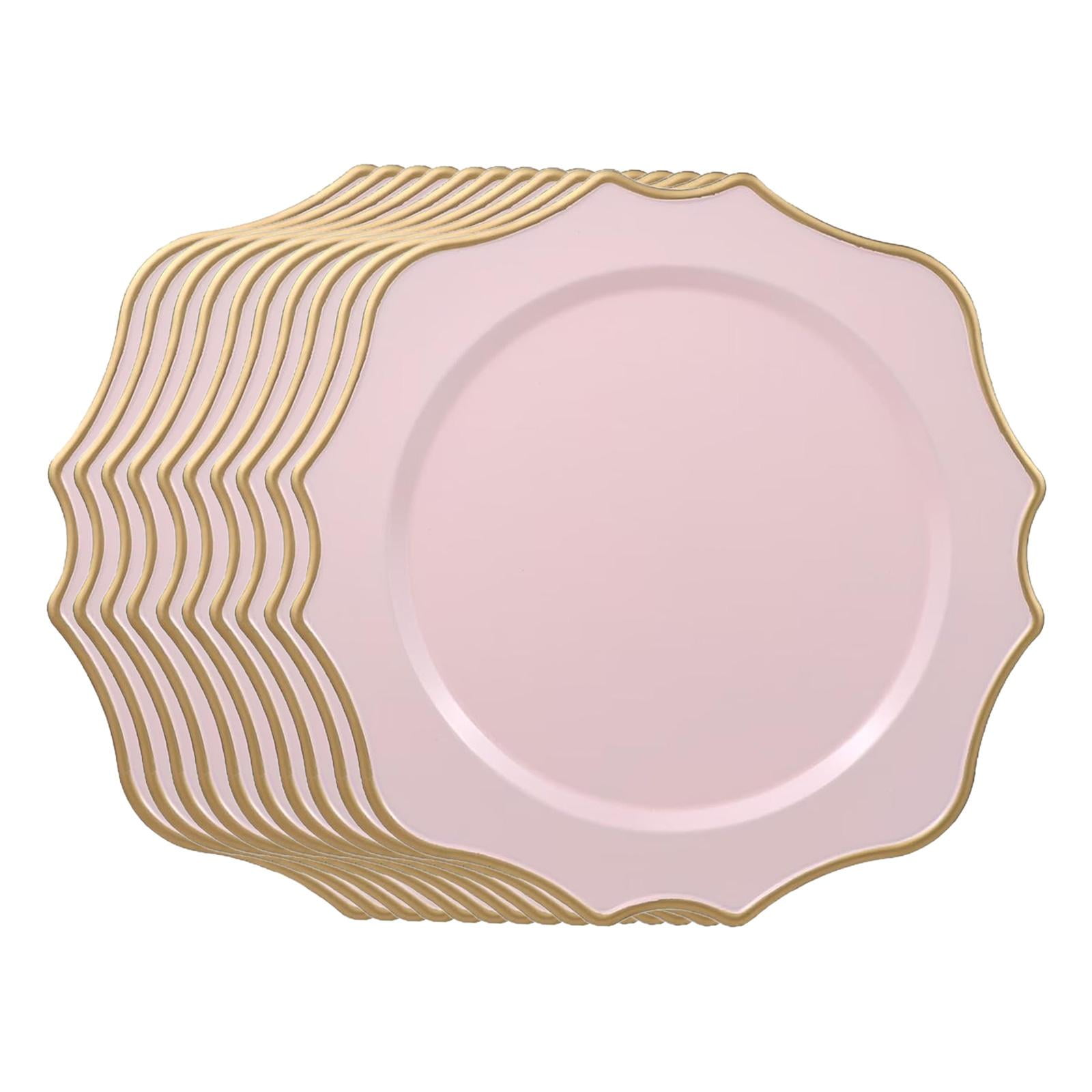 Magideal - 10 Piezas De Platos Para Servir, Platos De Cena, Plato Para Servir Duradero Reutilizable, Platos Ligeros Para Decoración De Fiestas, Eventos De Granja Rosa