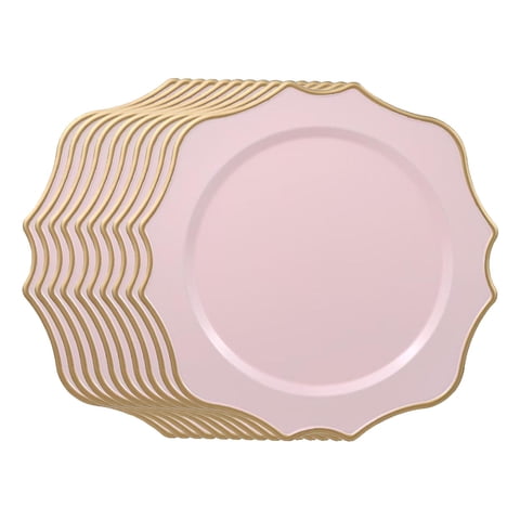 Magideal - 10 Piezas De Platos Para Servir, Platos De Cena, Plato Para Servir Duradero Reutilizable, Platos Ligeros Para Decoración De Fiestas, Eventos De Granja Rosa