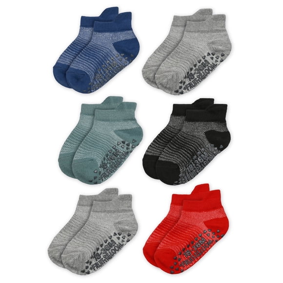Calcetines de tobillo Fruit of the Loom talla 6M-5T, 6 pares rayados