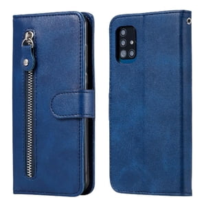 Gangxun - Funda Con Cremallera Para Samsung Galaxy A51 4G, Carcasa Cartera De Cuero Pu Con Soporte Y Tarjetero