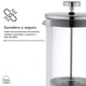 thumbnail image 5 of Cafetera Prensa Francesa Vidrio Doble Pared 600 ml Home Logics 1 un, 5 of 8