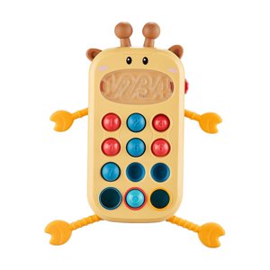 Magideal - Juguete Interactivo Con Cuerda Para Tirar, Juguete De Prensa Para Teléfono Para Bebés De 3 A 6 Meses, Juguete De Viaje, Jirafa