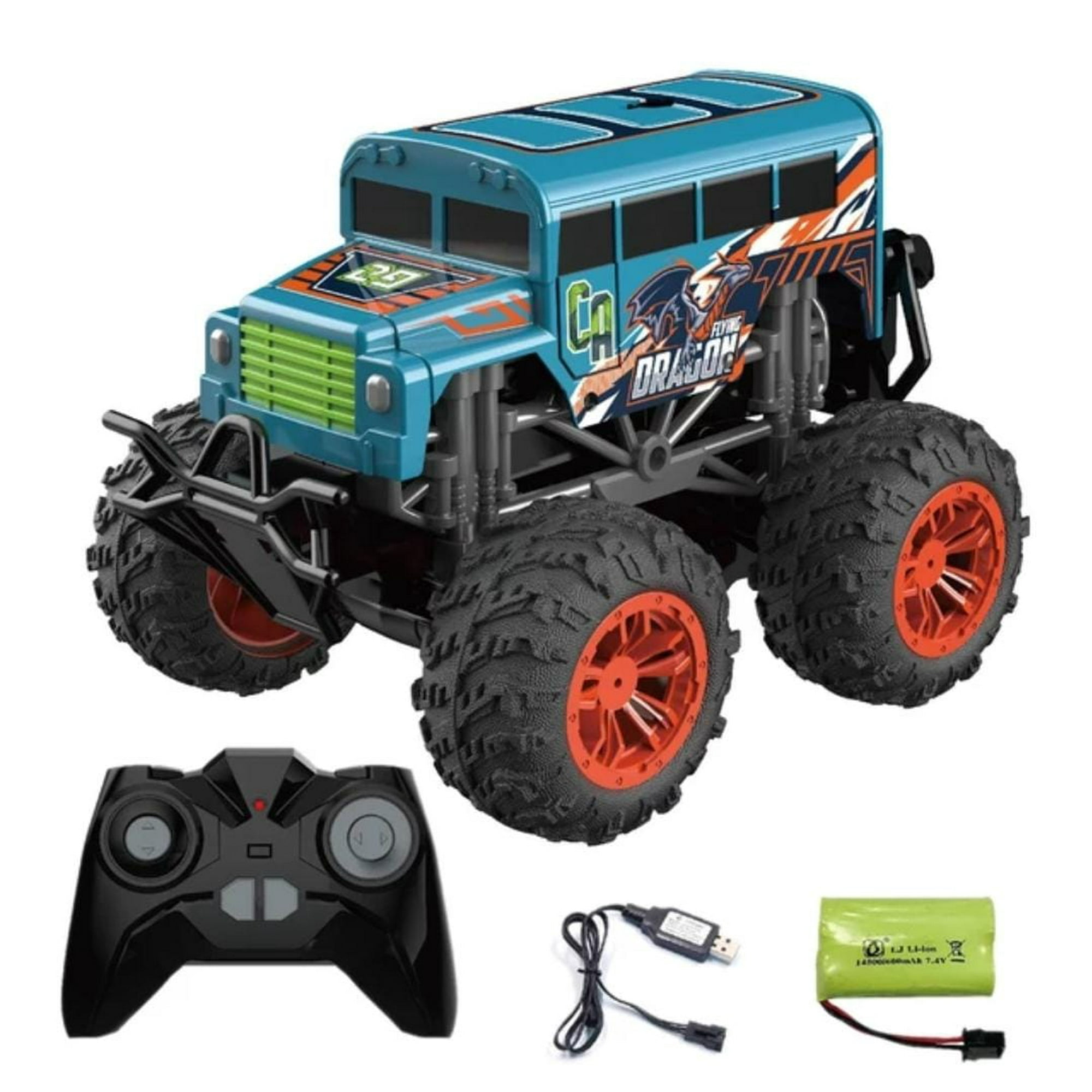 Maravillas Valdivia - Auto 4x4 Control Remoto Con Música, Sonido, Luces Y Vapor Azul