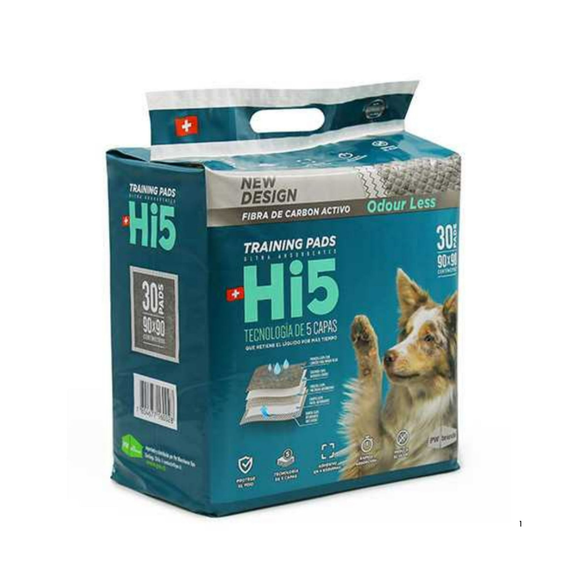 Hi5 - Sabanillas Con Carbón Activo 30 Un. (90 X 90 Cm) Para Perros O Gatos