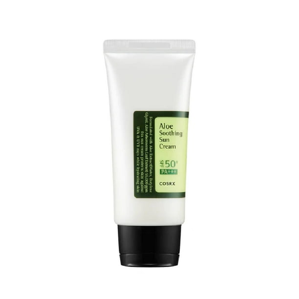 Protector Solar Coreano Calmante Con Extracto De Hoja De Aloe Vera, Aloe Soothing Sun Cream Spf50+ Pa -