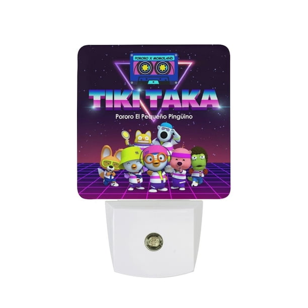 Pororo, el Pequeño Pingüino Luz nocturna LED con sensor de anochecer a amanecer para dormitorio, baño, pasillo, escaleras - Lámpara LED nocturna de enchufe, 0.5W - 1 pieza