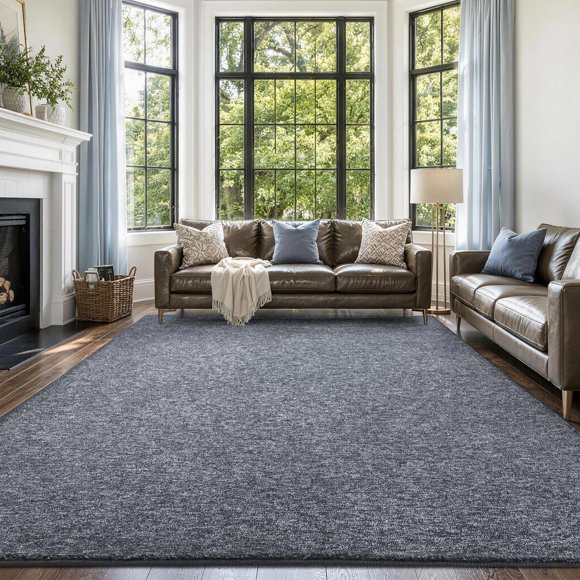 Alfombra de Área FinRèc Home 274 cm x 183 cm Gris Azul/Blanco