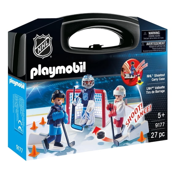 Estuche de transporte Playmobil NHL Shootout con 2 jugadores, portero y accesorios