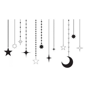 Rienda Libre Graphics - Decomural Hanging Stars Moon Ws-44159