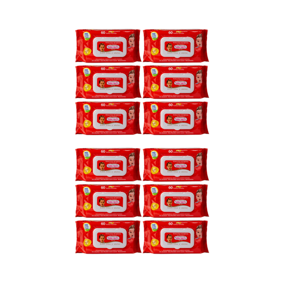 Pack 12 Toallitas Húmedas Simonds Baby Care 60un , Hipoalergénicas,