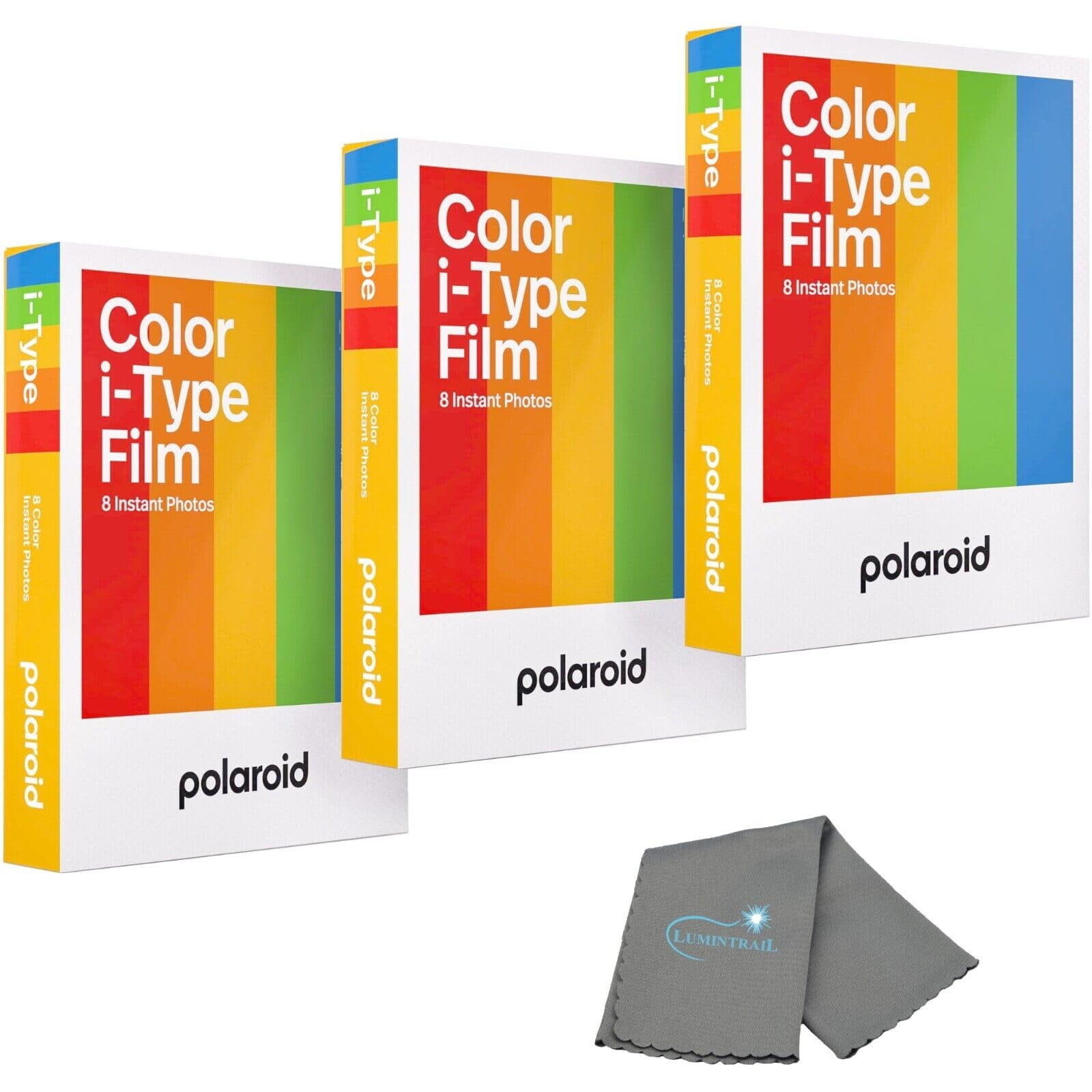 Lumintrail - Película Instantánea En Color Polaroid I-type, Paquete De 3, 24 Fotos