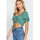thumbnail image 3 of Top Corto Tejido con Estampado Floral Verde Jade M, 3 of 5