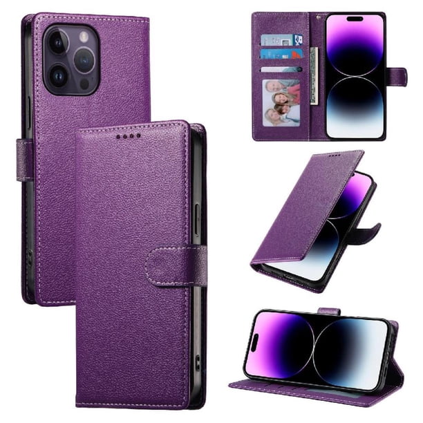 Funda Para Iphone 14 Pro– Cuero Premium, 3 Ranuras Para Tarjetas, Protección Contra Impactos