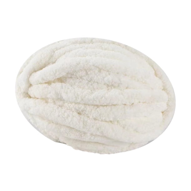 Hilo grueso y grueso, hilo de lana grueso, hilo de poliéster suave, hilo para tejer brazos, hilo de peso, hilo de punto para manta/suéter/tejido de , blanco crema