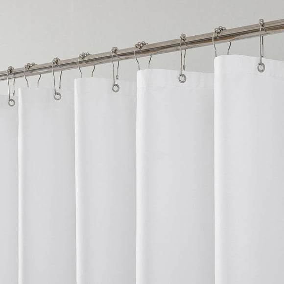 1 Pack Water-Repellent Fabric Shower Curtain Liner, 72 x 72 in, White