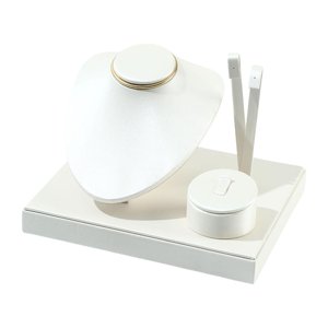 Ioensy - Exhibidor De Joyas Elegante, Soporte Para Busto De Collar Para Tocador De Mujer, Color Blanco