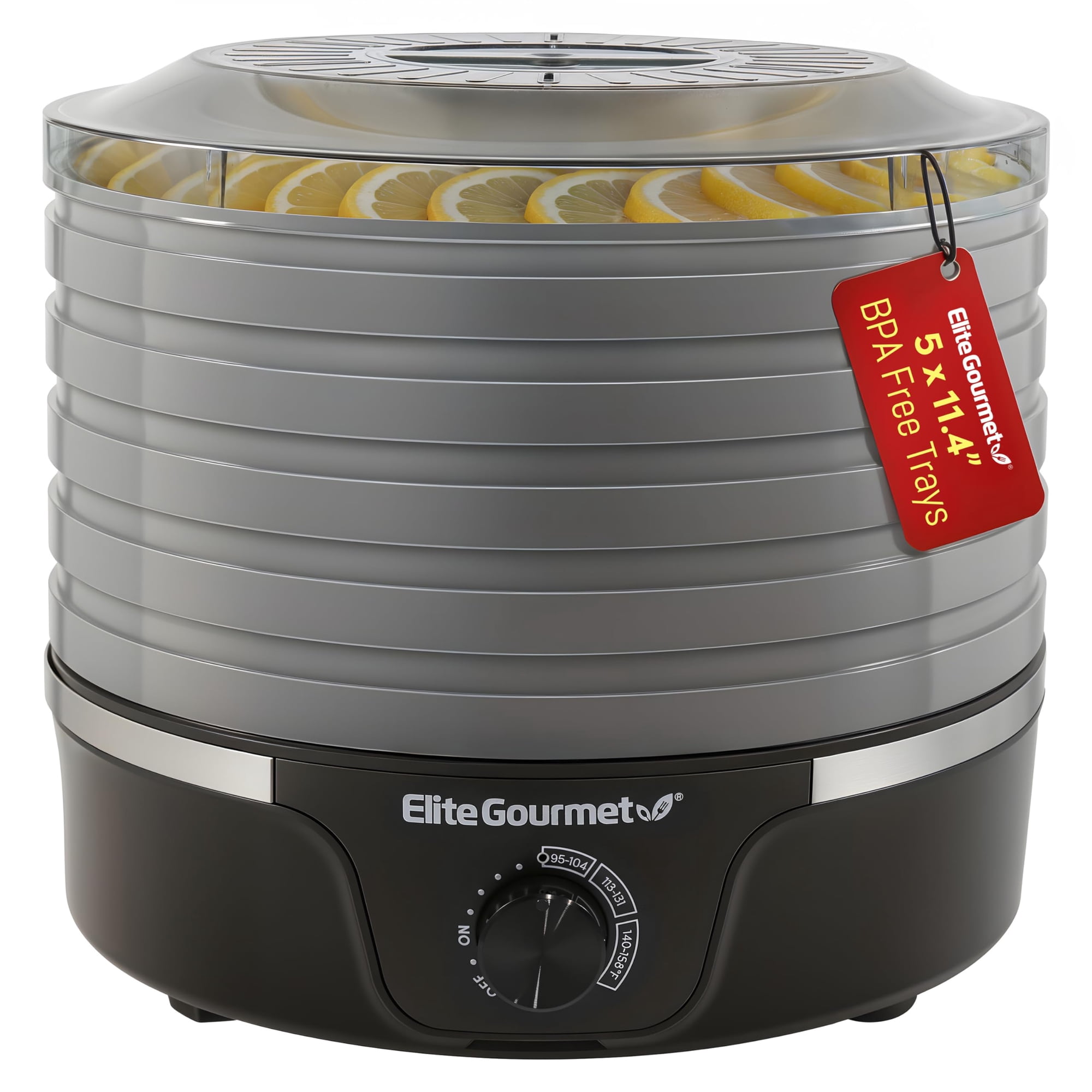 Deshidratador De Alimentos Elite Gourmet Efd319bng 5 Bandejas 11.4 L Negro